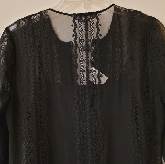 Elizabeth & James Black Embroidered Silk Georgette Mia Maxi Dress - Picture 10 of 11